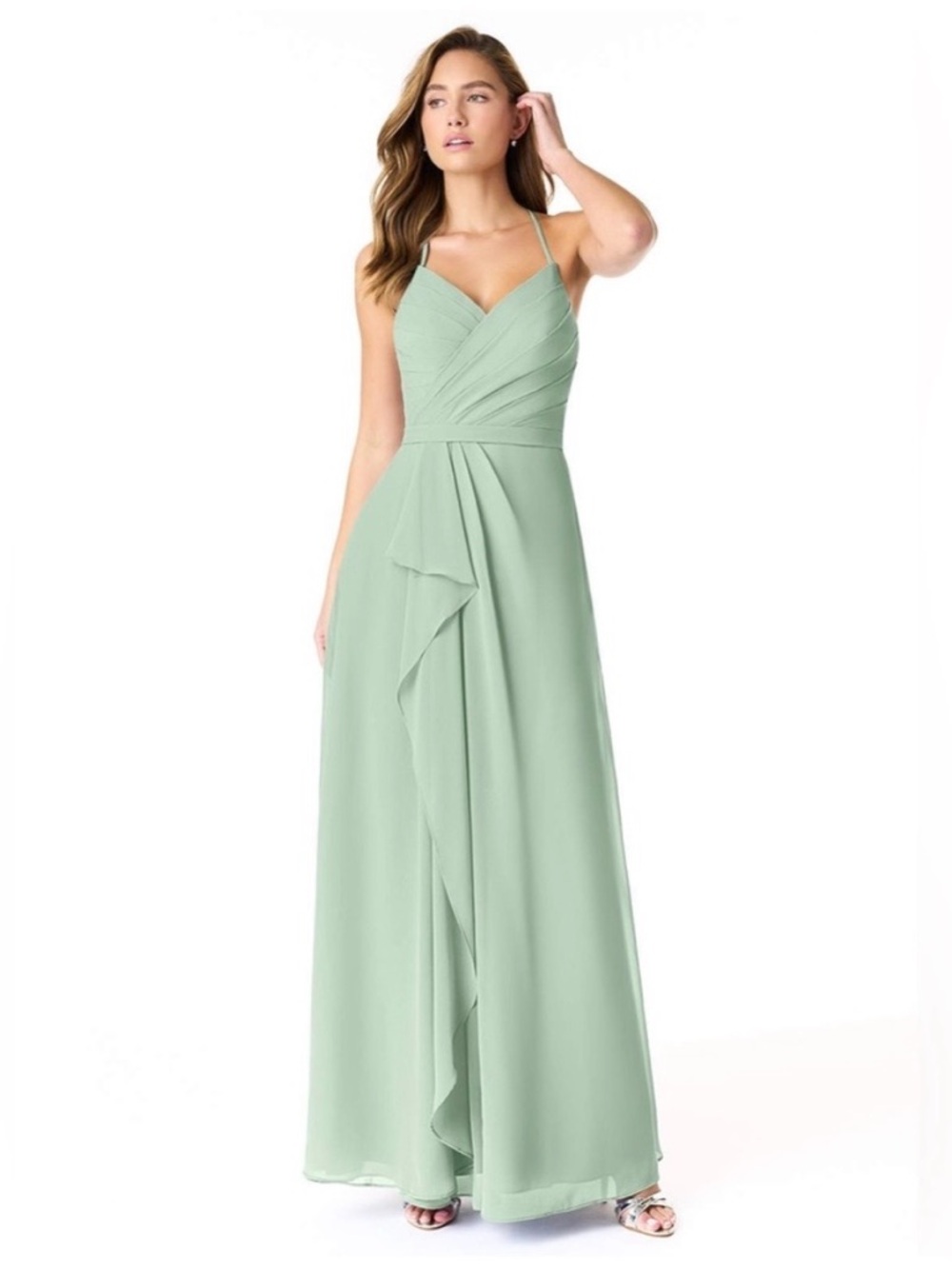 Azazie Dawn Dusty Sage Chiffon Bridesmaid Dress